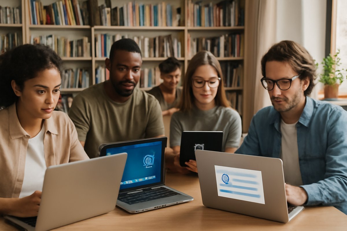 Student earning a free online certificate on a laptop in a modern home office in 2026